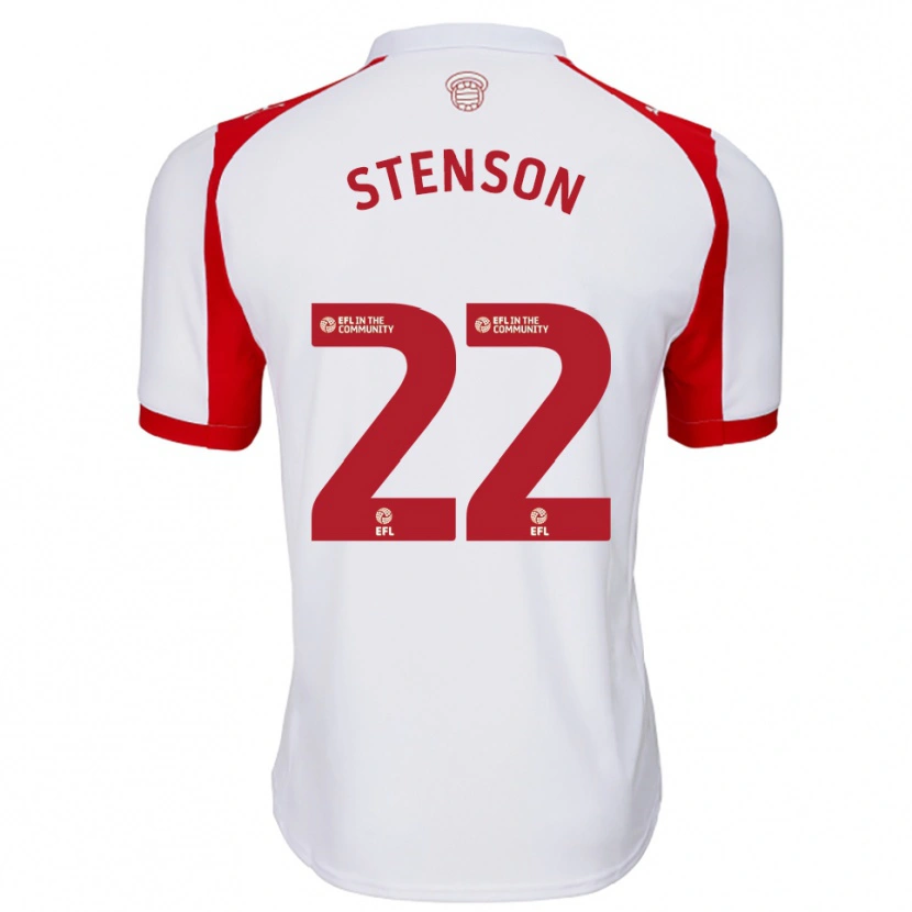 Danxen Niño Camiseta Fran Stenson #22 Blanco Rojo 1ª Equipación 2025/26 La Camisa México