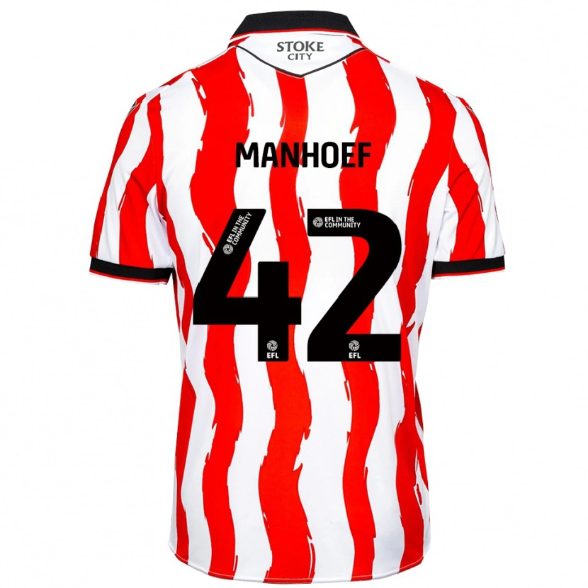 Danxen Niño Camiseta Million Manhoef #42 Blanco Rojo 1ª Equipación 2025/26 La Camisa México