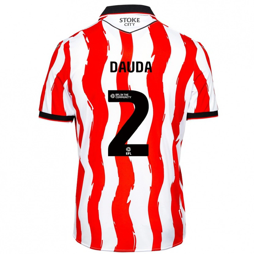 Danxen Niño Camiseta Anas Dauda #2 Blanco Rojo 1ª Equipación 2025/26 La Camisa México