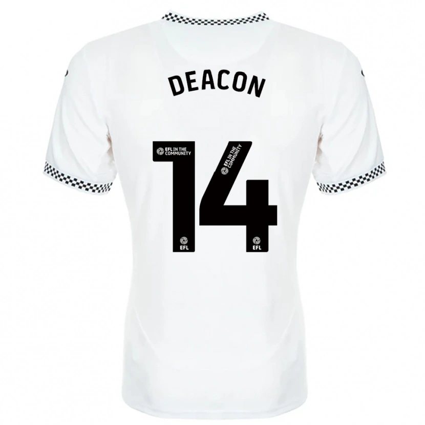Danxen Niño Camiseta Callum Deacon #14 Blanco Naranja 1ª Equipación 2025/26 La Camisa México