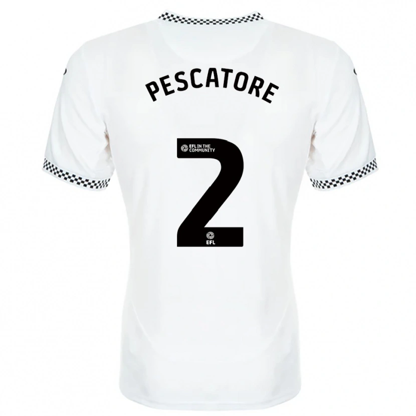 Danxen Niño Camiseta Josh Pescatore #2 Blanco Naranja 1ª Equipación 2025/26 La Camisa México