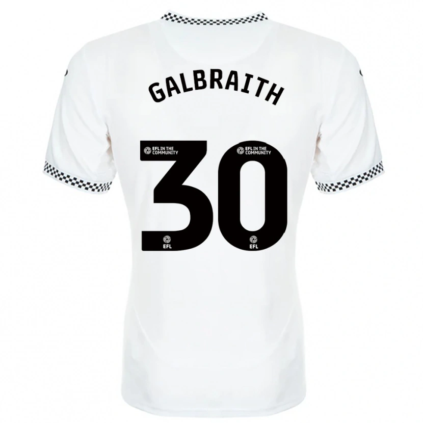 Danxen Niño Camiseta Ethan Galbraith #30 Blanco Naranja 1ª Equipación 2025/26 La Camisa México