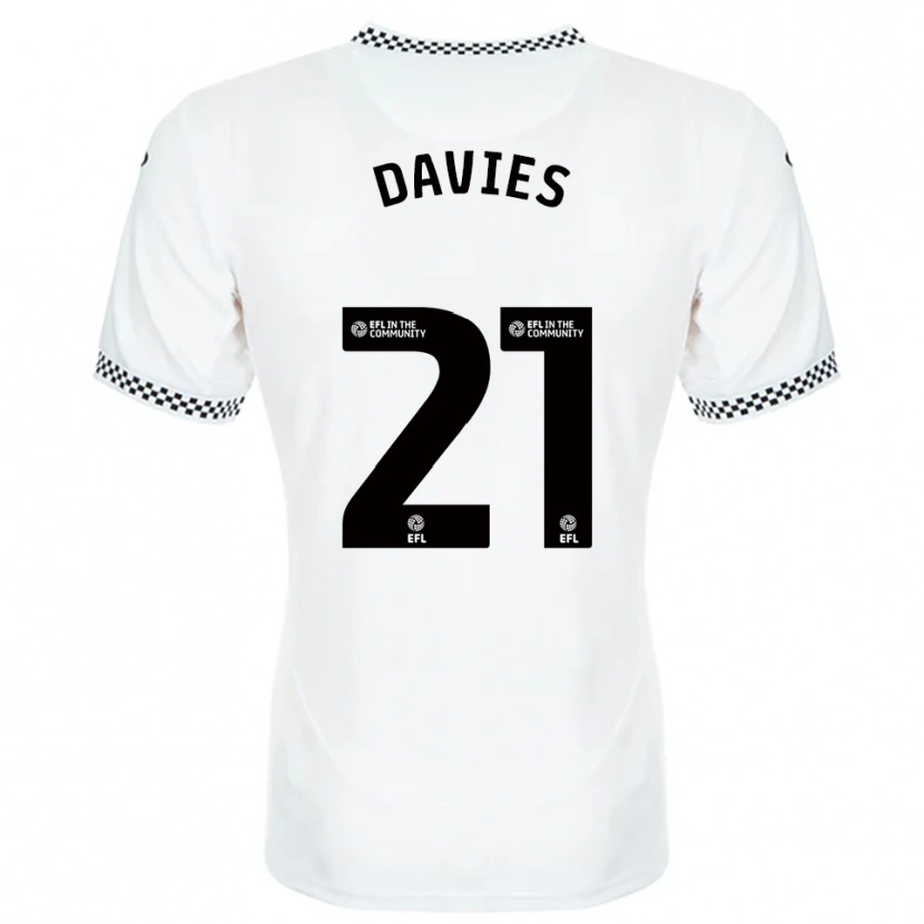 Danxen Niño Camiseta Laura Davies #21 Blanco Naranja 1ª Equipación 2025/26 La Camisa México
