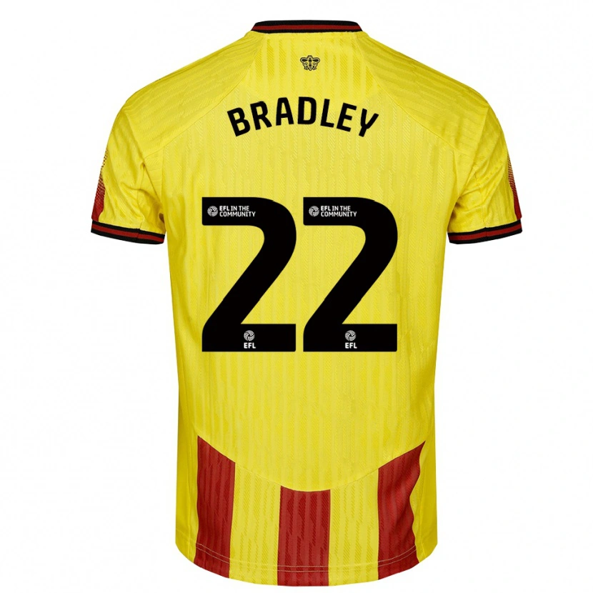 Danxen Niño Camiseta Jade Bradley #22 Amarillo Rojo 1ª Equipación 2025/26 La Camisa México