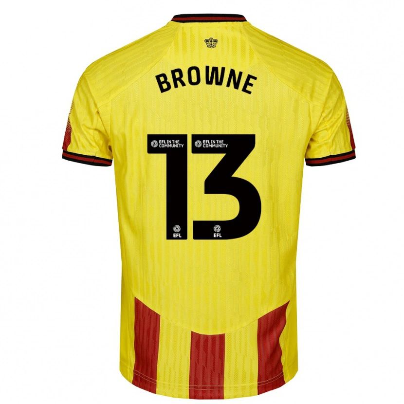 Danxen Niño Camiseta Roraigh Browne #13 Amarillo Rojo 1ª Equipación 2025/26 La Camisa México