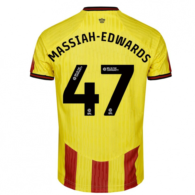 Danxen Niño Camiseta Zavier Massiah-Edwards #47 Amarillo Rojo 1ª Equipación 2025/26 La Camisa México