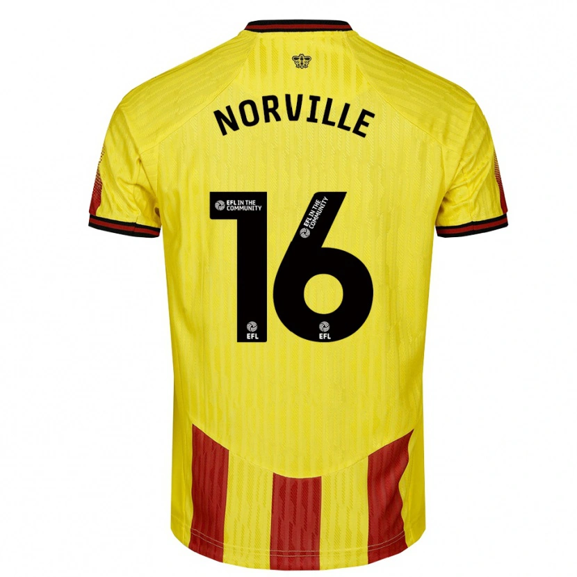 Danxen Niño Camiseta Jael Norville #16 Amarillo Rojo 1ª Equipación 2025/26 La Camisa México