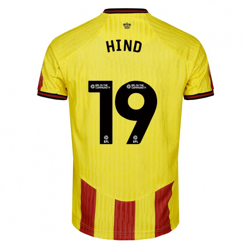 Danxen Niño Camiseta Daisy Hind #19 Amarillo Rojo 1ª Equipación 2025/26 La Camisa México