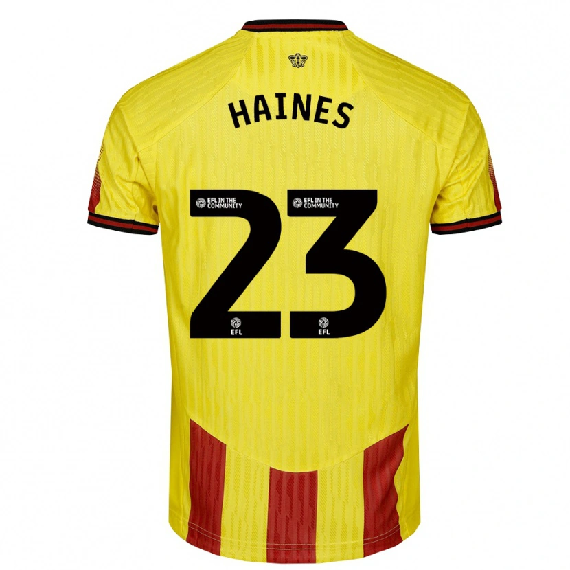 Danxen Niño Camiseta Coral-Jade Haines #23 Amarillo Rojo 1ª Equipación 2025/26 La Camisa México