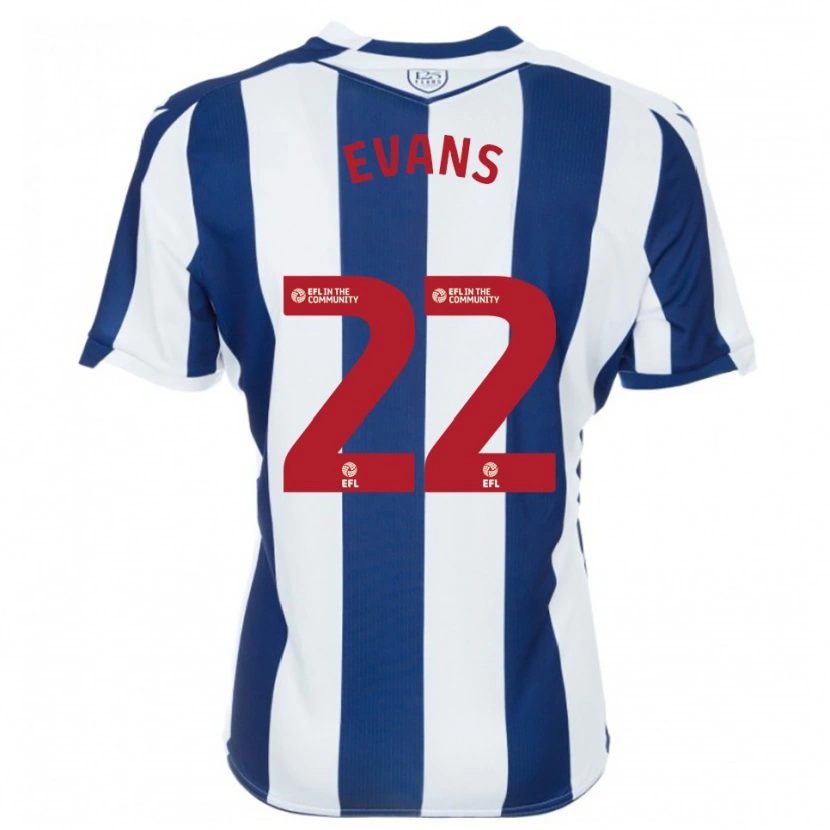 Danxen Niño Camiseta Kate Evans #22 Azul Marino Blanco 1ª Equipación 2025/26 La Camisa México