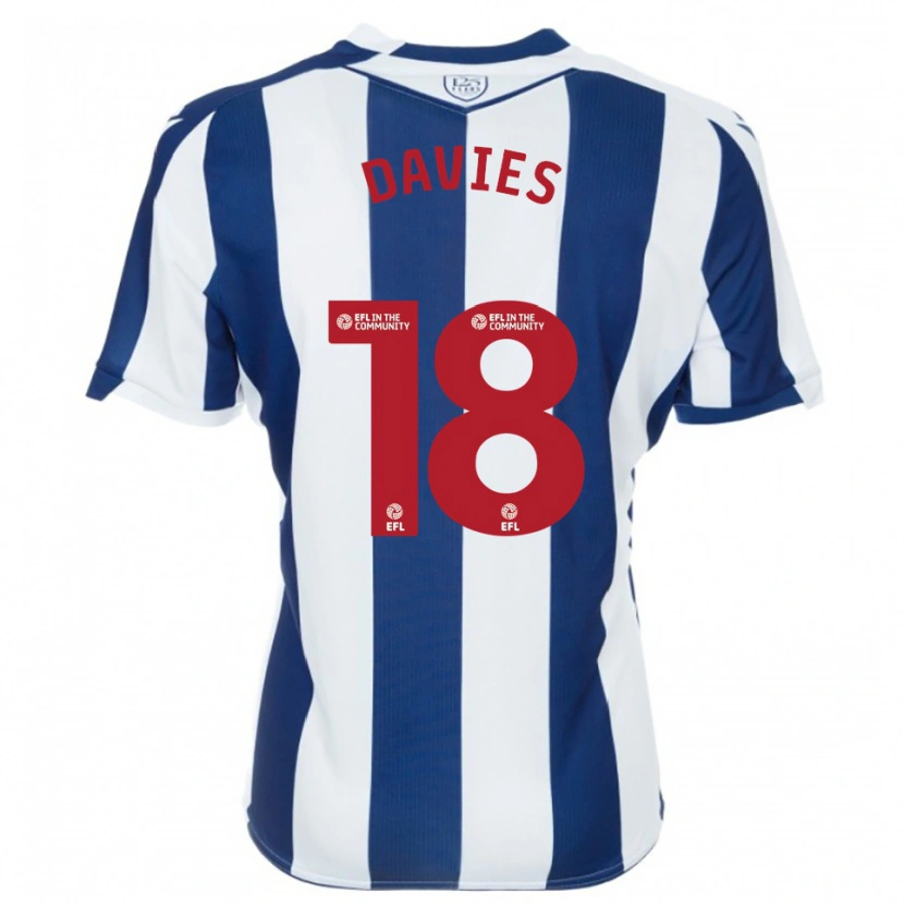 Danxen Niño Camiseta Jessica Davies #18 Azul Marino Blanco 1ª Equipación 2025/26 La Camisa México