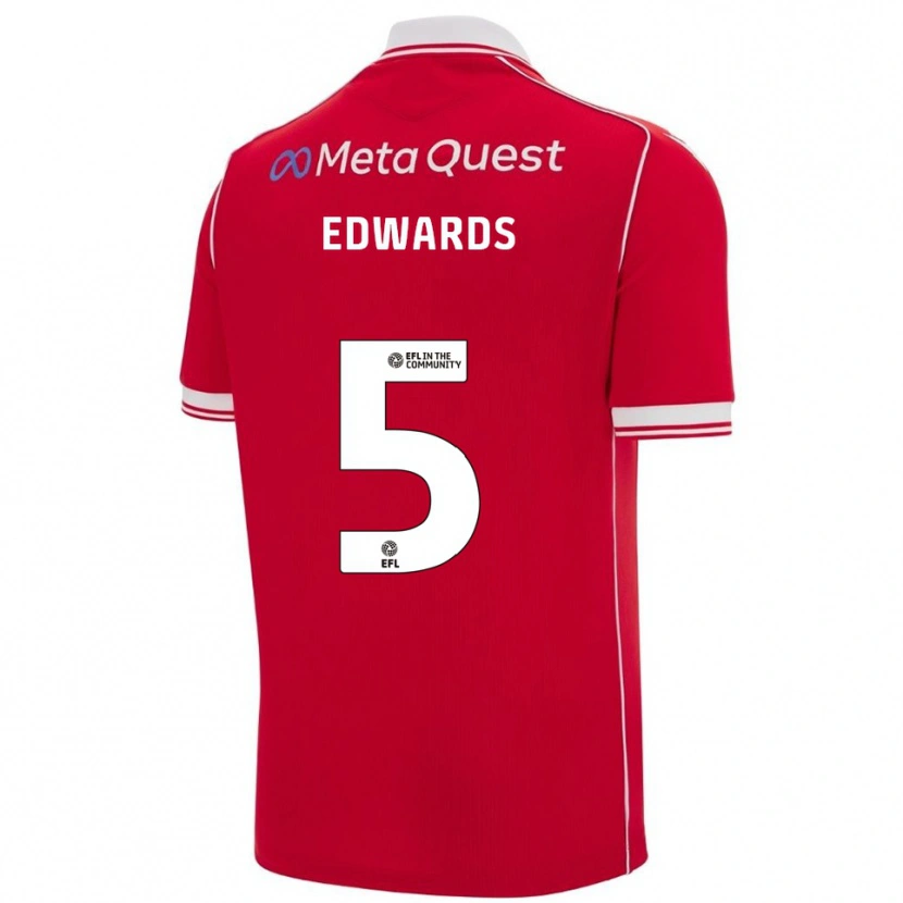 Danxen Niño Camiseta Dafydd Edwards #5 Rojo Blanco 1ª Equipación 2025/26 La Camisa México