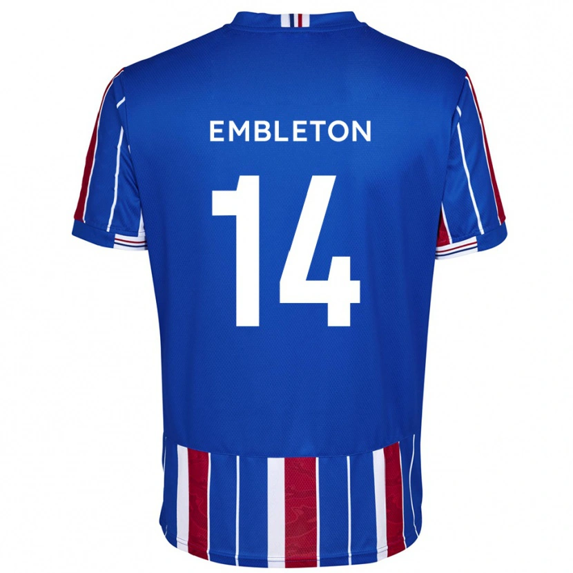 Danxen Niño Camiseta Elliot Embleton #14 Azul Rojo Blanco 1ª Equipación 2025/26 La Camisa México