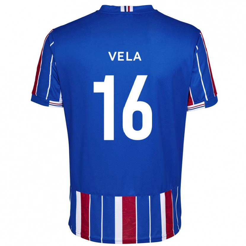 Danxen Niño Camiseta Josh Vela #16 Azul Rojo Blanco 1ª Equipación 2025/26 La Camisa México