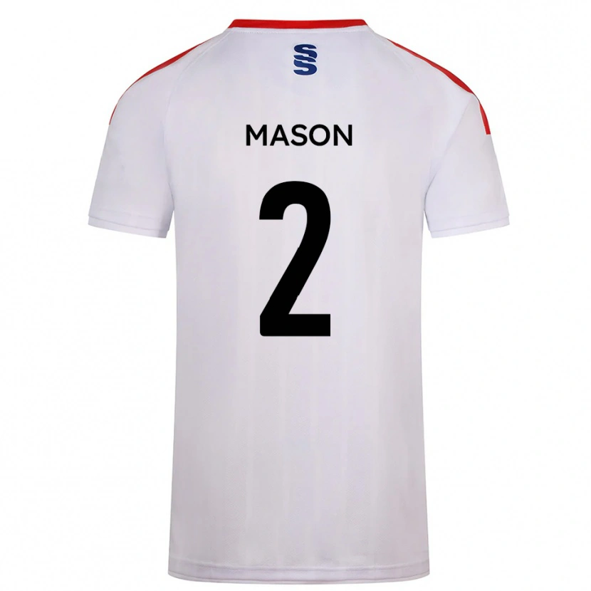 Danxen Niño Camiseta Beth Mason #2 Blanco Azul Marino 1ª Equipación 2025/26 La Camisa México