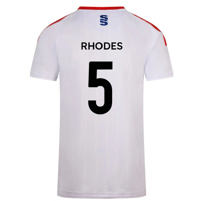Danxen Niño Camiseta Alex Rhodes #5 Blanco Azul Marino 1ª Equipación 2025/26 La Camisa México