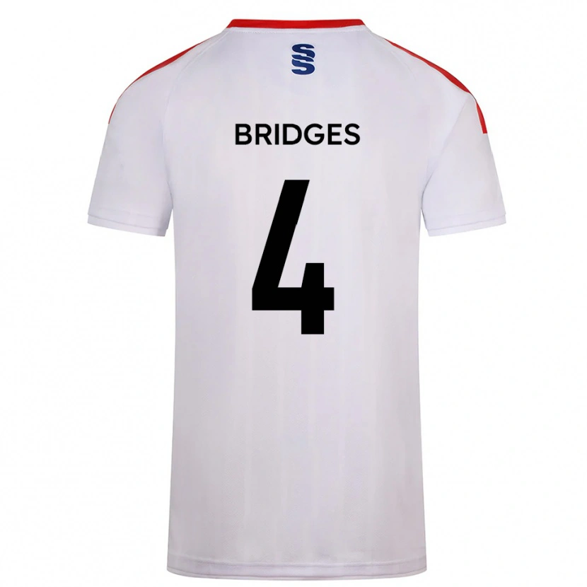 Danxen Niño Camiseta Jacob Bridges #4 Blanco Azul Marino 1ª Equipación 2025/26 La Camisa México
