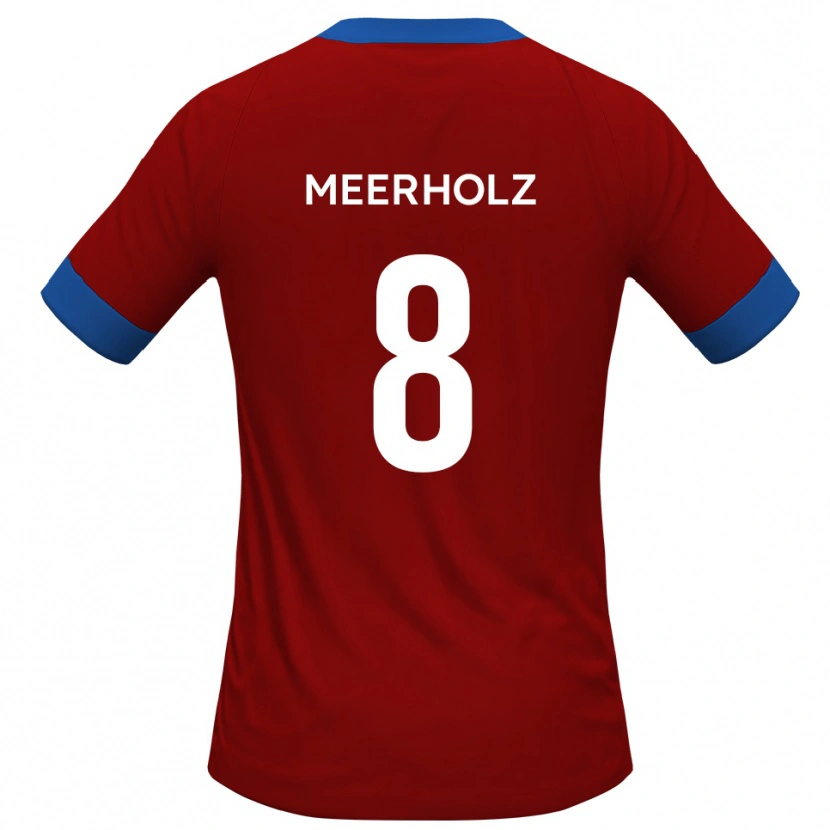 Danxen Niño Camiseta Jed Meerholz #8 Rojo Azul 1ª Equipación 2025/26 La Camisa México