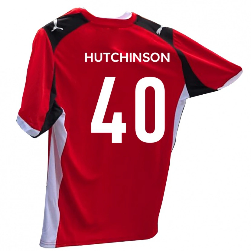 Danxen Niño Camiseta Luke Hutchinson #40 Rojo Blanco 1ª Equipación 2025/26 La Camisa México