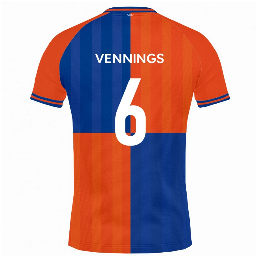 Danxen Niño Camiseta James Vennings #6 Naranja Azul Real 1ª Equipación 2025/26 La Camisa México