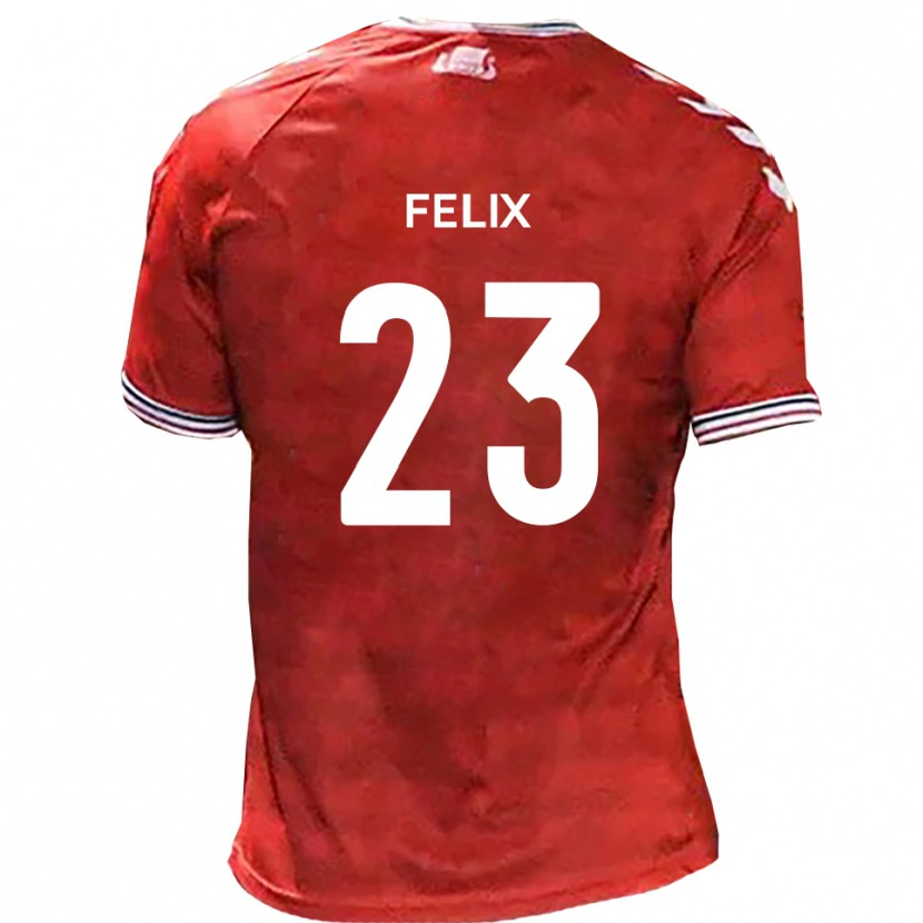 Danxen Niño Camiseta Joe Felix #23 Rojo Blanco 1ª Equipación 2025/26 La Camisa México