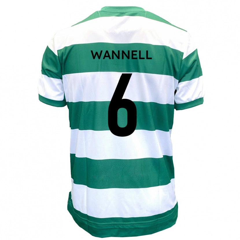 Danxen Niño Camiseta Jake Wannell #6 Verde Blanco 1ª Equipación 2025/26 La Camisa México