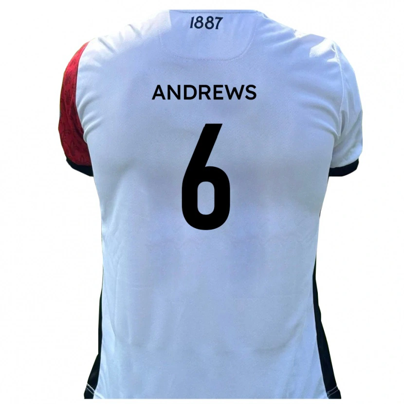 Danxen Niño Camiseta Jamie Andrews #6 Rojo Blanco 1ª Equipación 2025/26 La Camisa México