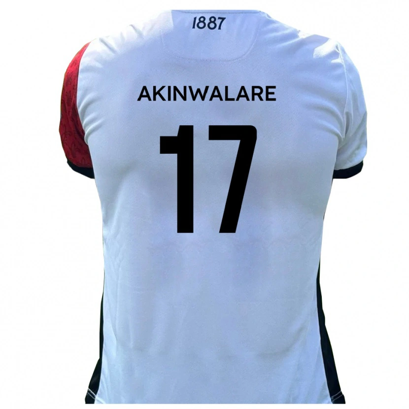 Danxen Niño Camiseta Seyi Akinwalare #17 Rojo Blanco 1ª Equipación 2025/26 La Camisa México