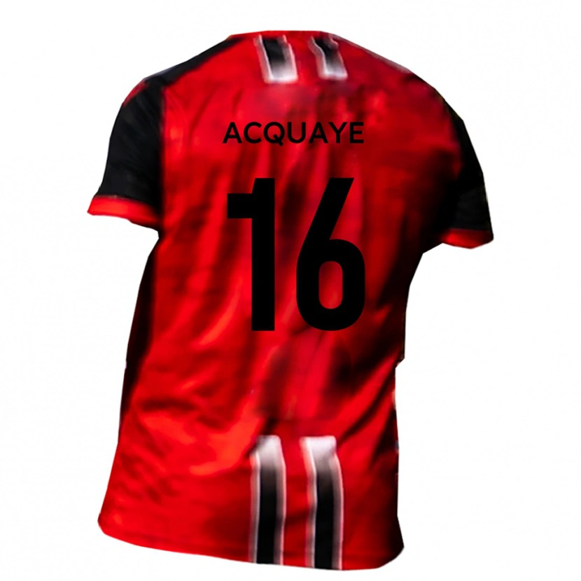 Danxen Niño Camiseta Ben Acquaye #16 Rojo Negro 1ª Equipación 2025/26 La Camisa México