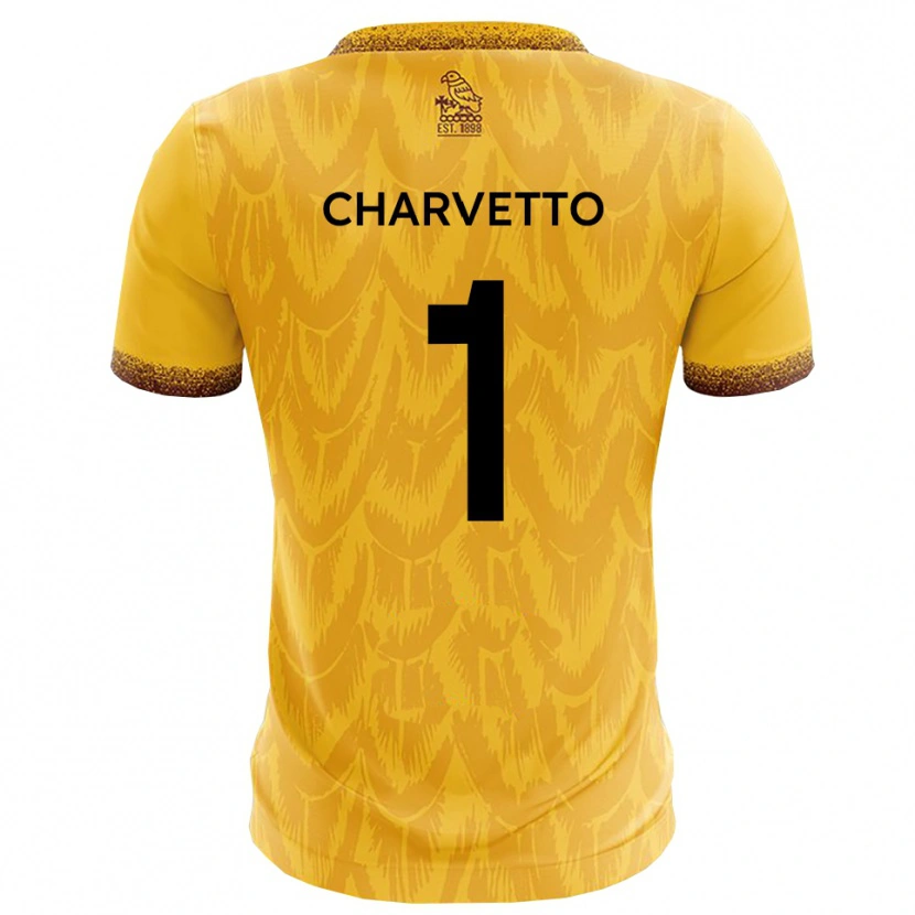 Danxen Niño Camiseta Michael Charvetto #1 Amarillo Marrón 1ª Equipación 2025/26 La Camisa México