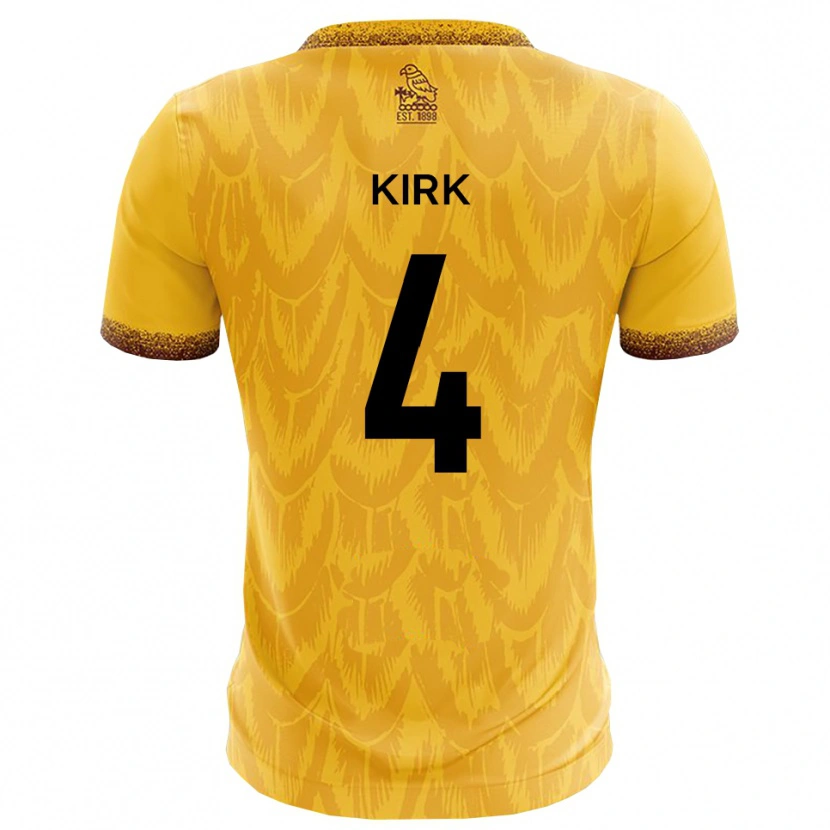 Danxen Niño Camiseta Alex Kirk #4 Amarillo Marrón 1ª Equipación 2025/26 La Camisa México