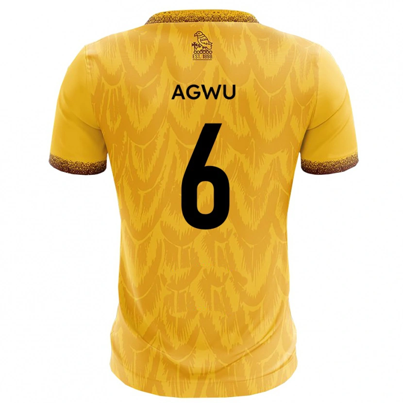 Danxen Niño Camiseta Michael Agwu #6 Amarillo Marrón 1ª Equipación 2025/26 La Camisa México