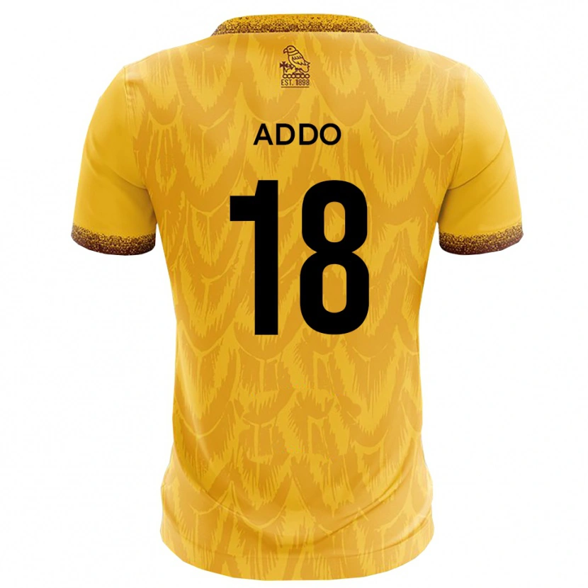 Danxen Niño Camiseta Samuel Addo #18 Amarillo Marrón 1ª Equipación 2025/26 La Camisa México