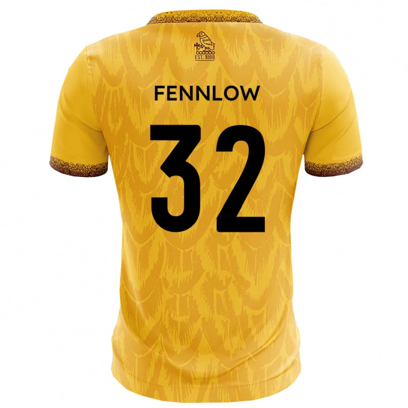 Danxen Niño Camiseta James Fennlow #32 Amarillo Marrón 1ª Equipación 2025/26 La Camisa México