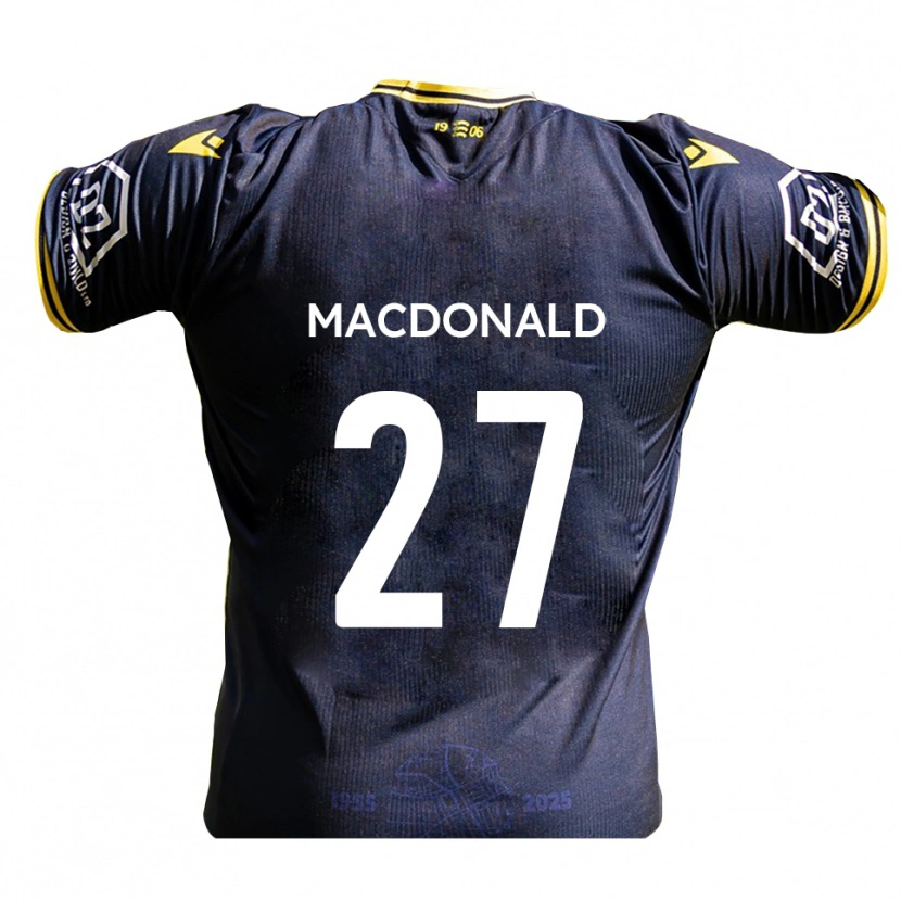 Danxen Niño Camiseta Beau Macdonald #27 Azul Marino Amarillo 1ª Equipación 2025/26 La Camisa México
