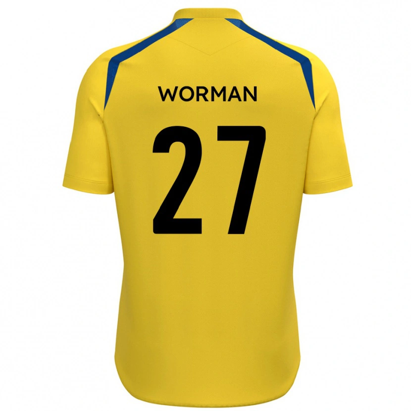 Danxen Niño Camiseta Ben Worman #27 Amarillo Azul 1ª Equipación 2025/26 La Camisa México