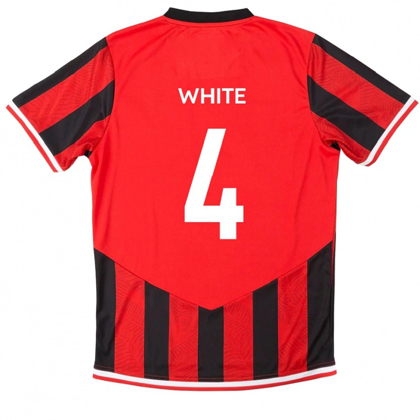 Danxen Niño Camiseta Tom White #4 Rojo Negro 1ª Equipación 2025/26 La Camisa México