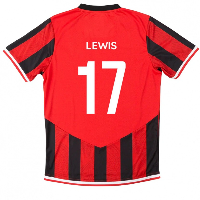 Danxen Niño Camiseta Paul Lewis #17 Rojo Negro 1ª Equipación 2025/26 La Camisa México