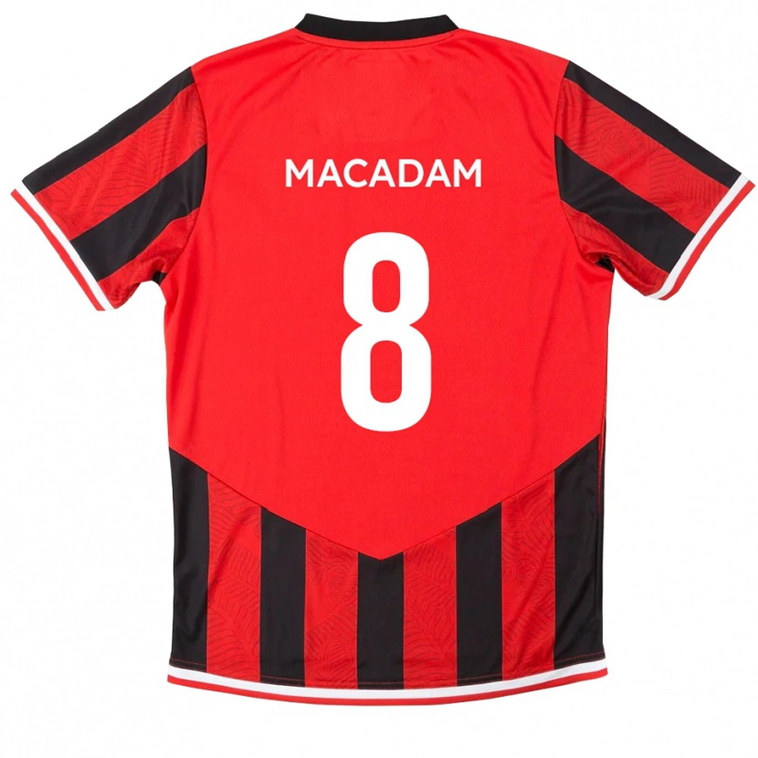 Danxen Niño Camiseta Harvey Macadam #8 Rojo Negro 1ª Equipación 2025/26 La Camisa México