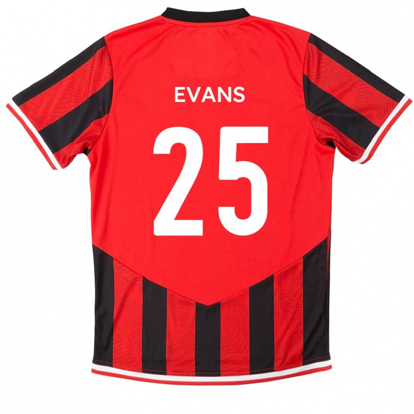 Danxen Niño Camiseta Andy Evans #25 Rojo Negro 1ª Equipación 2025/26 La Camisa México