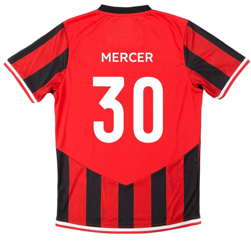 Danxen Niño Camiseta Nathan Mercer #30 Rojo Negro 1ª Equipación 2025/26 La Camisa México