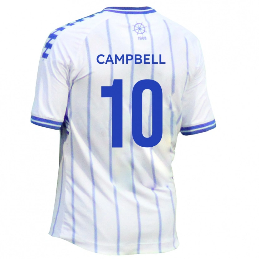 Danxen Niño Camiseta Adam Campbell #10 Blanco Azul 1ª Equipación 2025/26 La Camisa México