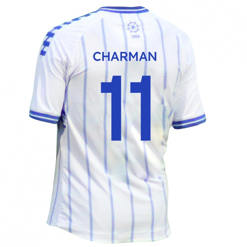 Danxen Niño Camiseta Luke Charman #11 Blanco Azul 1ª Equipación 2025/26 La Camisa México