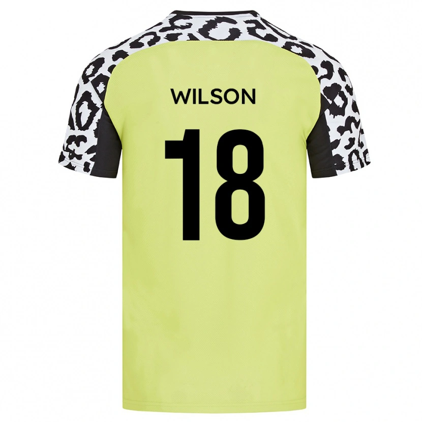 Danxen Niño Camiseta Kemall Wilson #18 Amarillo Fluorescente 1ª Equipación 2025/26 La Camisa México