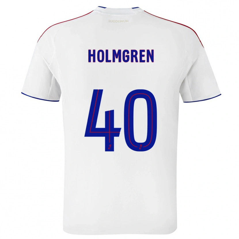 Danxen Niño Camiseta Emma Holmgren #40 Blanco Rojo 1ª Equipación 2025/26 La Camisa México
