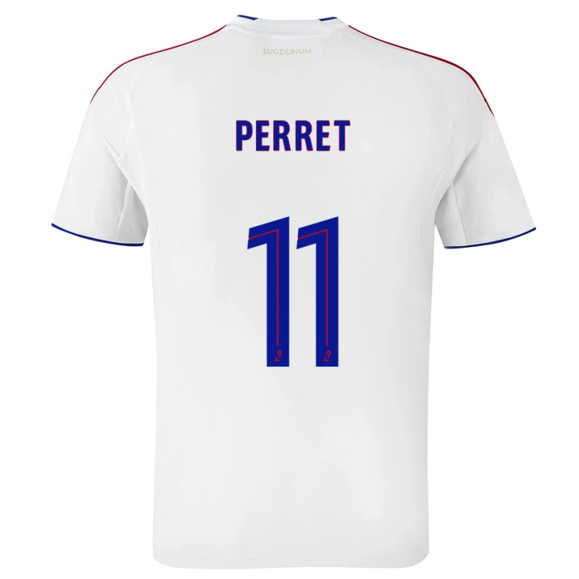 Danxen Niño Camiseta Romain Perret #11 Blanco Rojo 1ª Equipación 2025/26 La Camisa México
