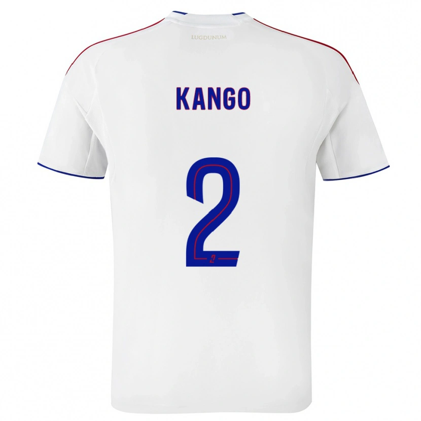 Danxen Niño Camiseta Steeve Kango #2 Blanco Rojo 1ª Equipación 2025/26 La Camisa México