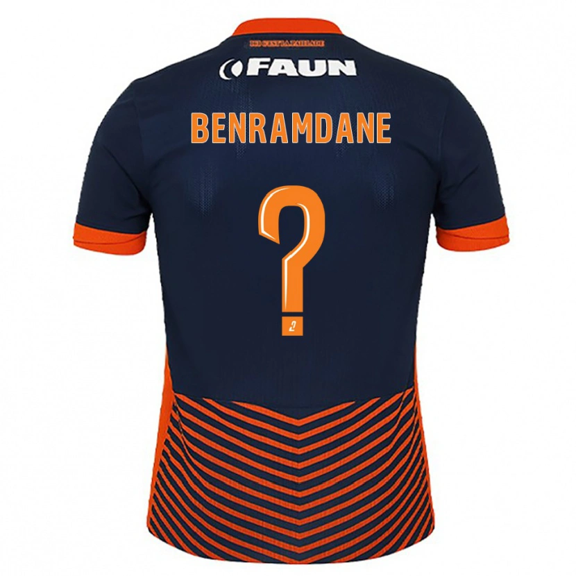 Danxen Niño Camiseta Noam Benramdane #0 Azul Medianoche Naranja 1ª Equipación 2025/26 La Camisa México