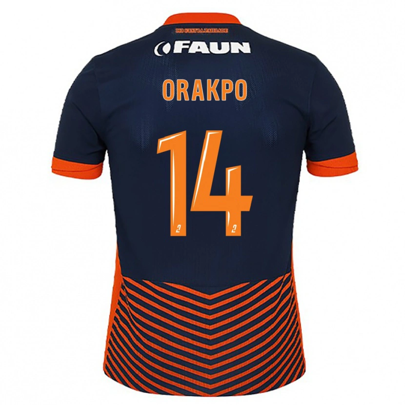 Danxen Niño Camiseta Victor Orakpo #14 Azul Medianoche Naranja 1ª Equipación 2025/26 La Camisa México
