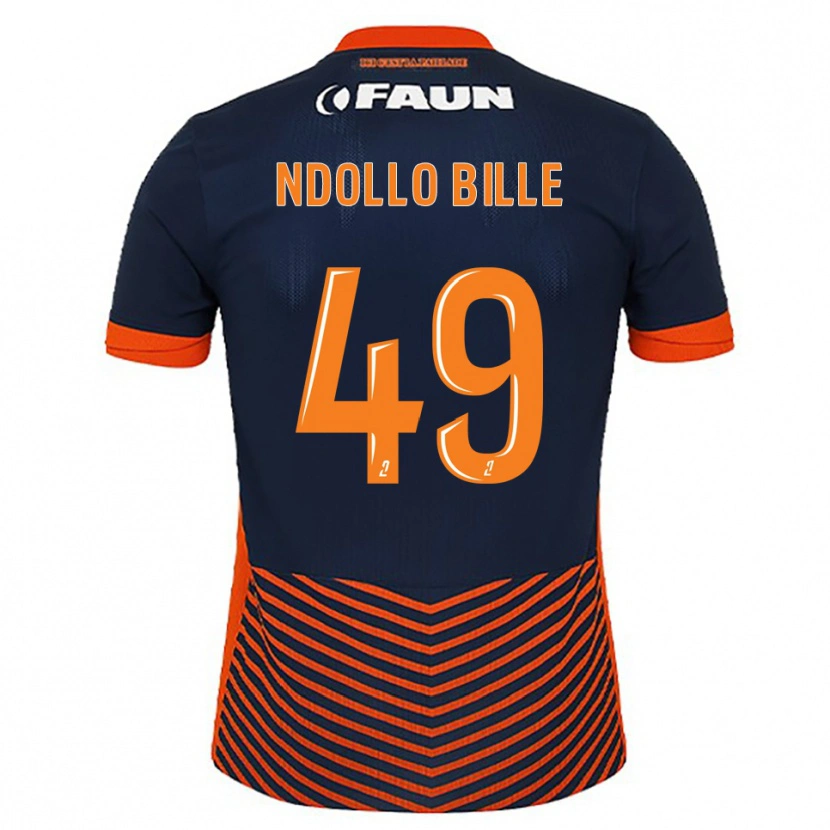 Danxen Niño Camiseta Wilfried Ndollo Bille #49 Azul Medianoche Naranja 1ª Equipación 2025/26 La Camisa México